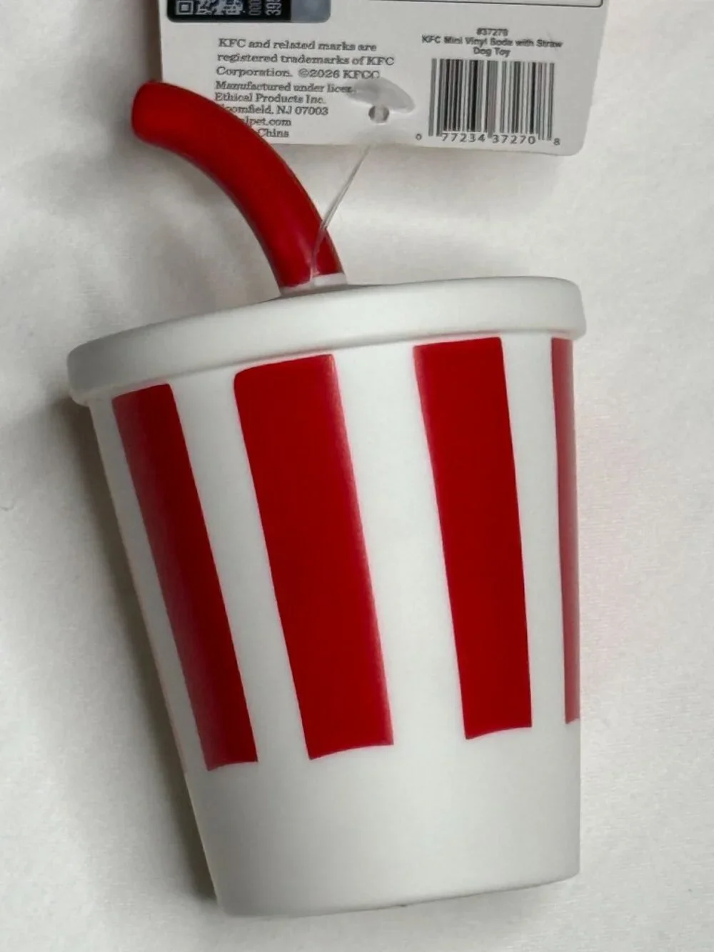 KFC Mini Soda Cup Dog Toy Vinyl Squeaky Pet Toy New